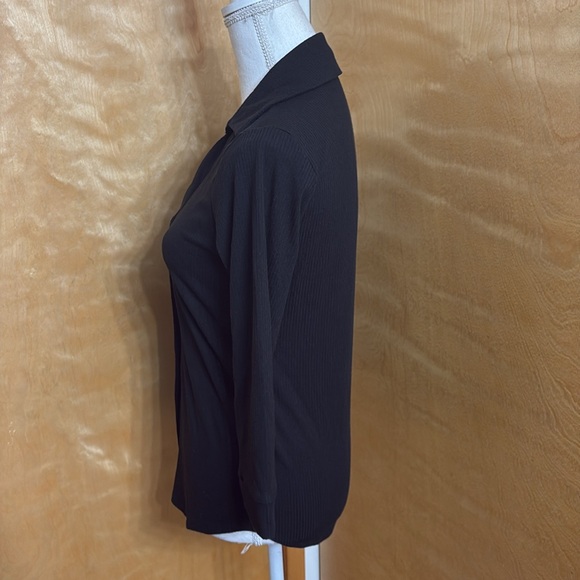 NWOT Beacon Apparel From Stitch Fix Black Button Up Long Sleeve Ribbed XS - Picture 5 of 13